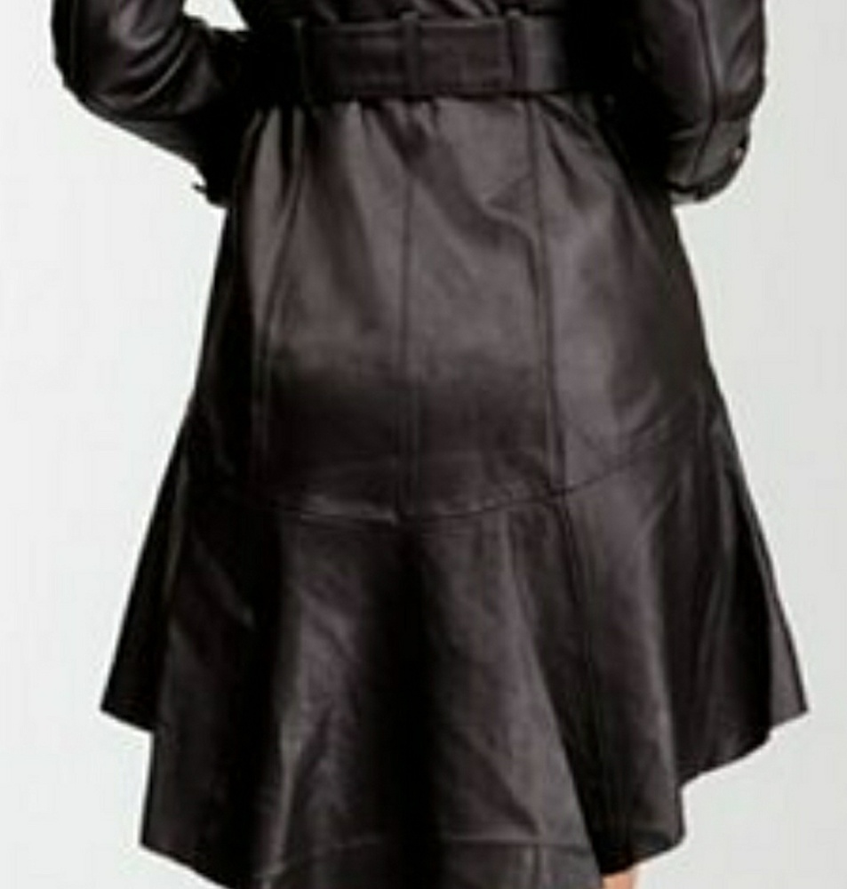 Bebe Hi Low leather trench coat sz Medium New - Picture 5 of 8